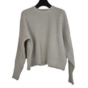 NWOT LINE THE LABEL Women's Luxury Designer Cream Textured Crew Neck Sweater S